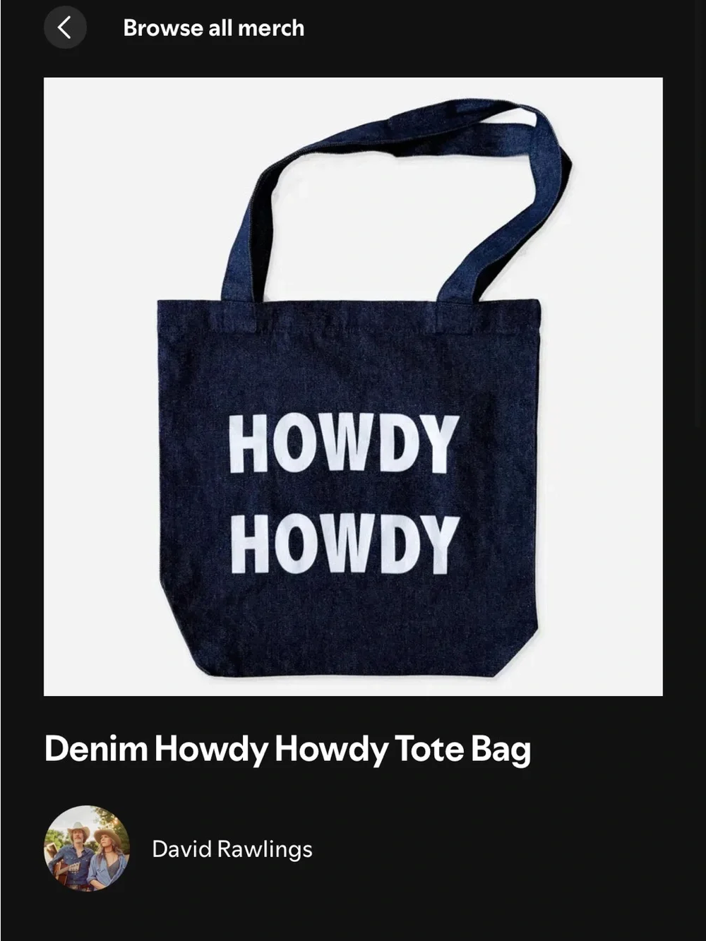Band merch canvas messenger